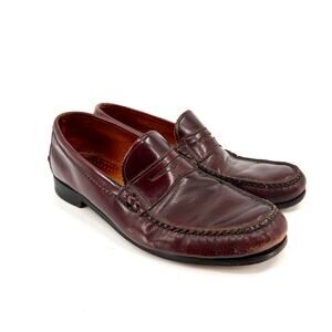Vintage 60s Nettleton Burgundy 100% Genuine Leather Trad Penny Loafers